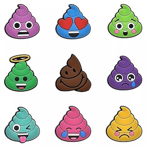 Poo Shoe Charms - Smiley Shoe Clips, Cute & Fun Shoe Accessories, Kids Birthday Gift, Playful Charms for Shoes