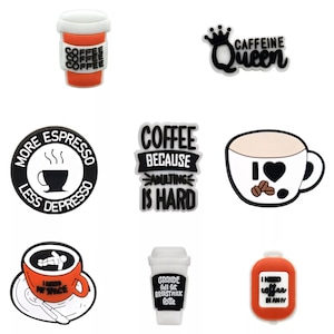 Cappuccino Lover Charm - Trendy One Piece Coffee Charm, Charms for Clogs, Coffee Lover Gift, Cute Drink Charm