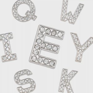 Shoe Charms Letters - Bling Alphabet Metal Diamond Shoe Accessories, Decorative Personalized Charms for Shoes