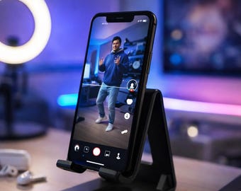 Supporto per telefono stampato in 3D / Supporto da scrivania minimalista / Regalo per smartphone