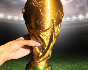 Trofeo della Coppa del Mondo di calcio stampato in 3D – Regalo per appassionati di calcio e decorazione per la stanza a tema sportivo