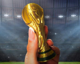 Mini replica del trofeo della Coppa del Mondo di calcio – Decorazione premio calcistico stampata in 3D