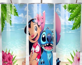 Stitch Summer Vibes Becher, Stitch Sublimationsdesigns, Lilo & Stitch Tumbler PNG, 20 oz Stitch Tumbler Wrap PNG, Stitch Wrap