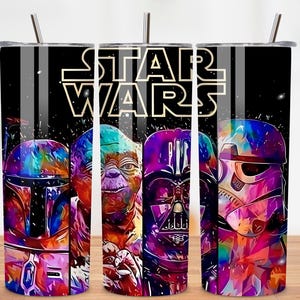 Star Wars Characters 20oz Skinny Tumbler PNG, Star Wars Tumbler Wrap PNG, Star Wars Movie Png, File Digital, Download PNG