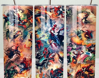 Superhero Tumbler Wrap, Superhero Game Characters Tumbler Wrap, 20oz Skinny Tumbler Wrap, Movie Characters Tumbler, Comic Superhero