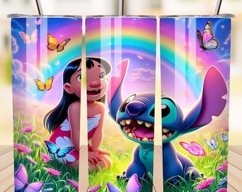 Stitch Summer Vibes Becher, Stitch Sublimationsdesigns, Lilo & Stitch Tumbler PNG, 20 oz Stitch Tumbler Wrap PNG, Stitch Wrap