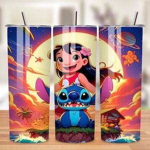 Stitch Summer Vibes Tumbler, Stitch Sublimation Designs, Lilo & Stitch Tumbler PNG, 20 oz Stitch Tumbler Wrap PNG, Stitch Wrap
