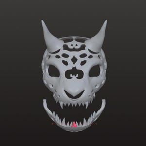 demon fanged goat halloween cosplay fursuit headbase mask digital file for printing