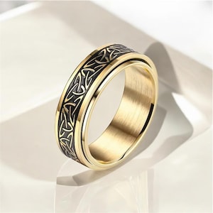 Viking Celtic Spinner Ring – Stainless Steel Anti-Stress Anxiety Relief Ring for Men