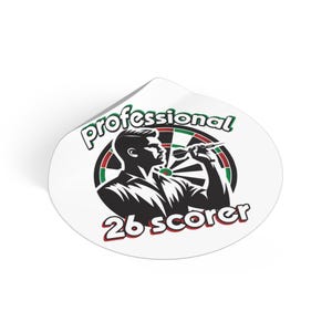 Professional Dart Player Round Vinyl Stickers, Fun Sports Gift, Board Game Decor, Darts Enthusiast Accessories, Unique Bar Decor