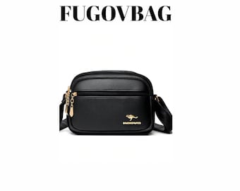 Bolso bandolera de cuero de lujo: bolso de hombro de diseñador de 3 capas