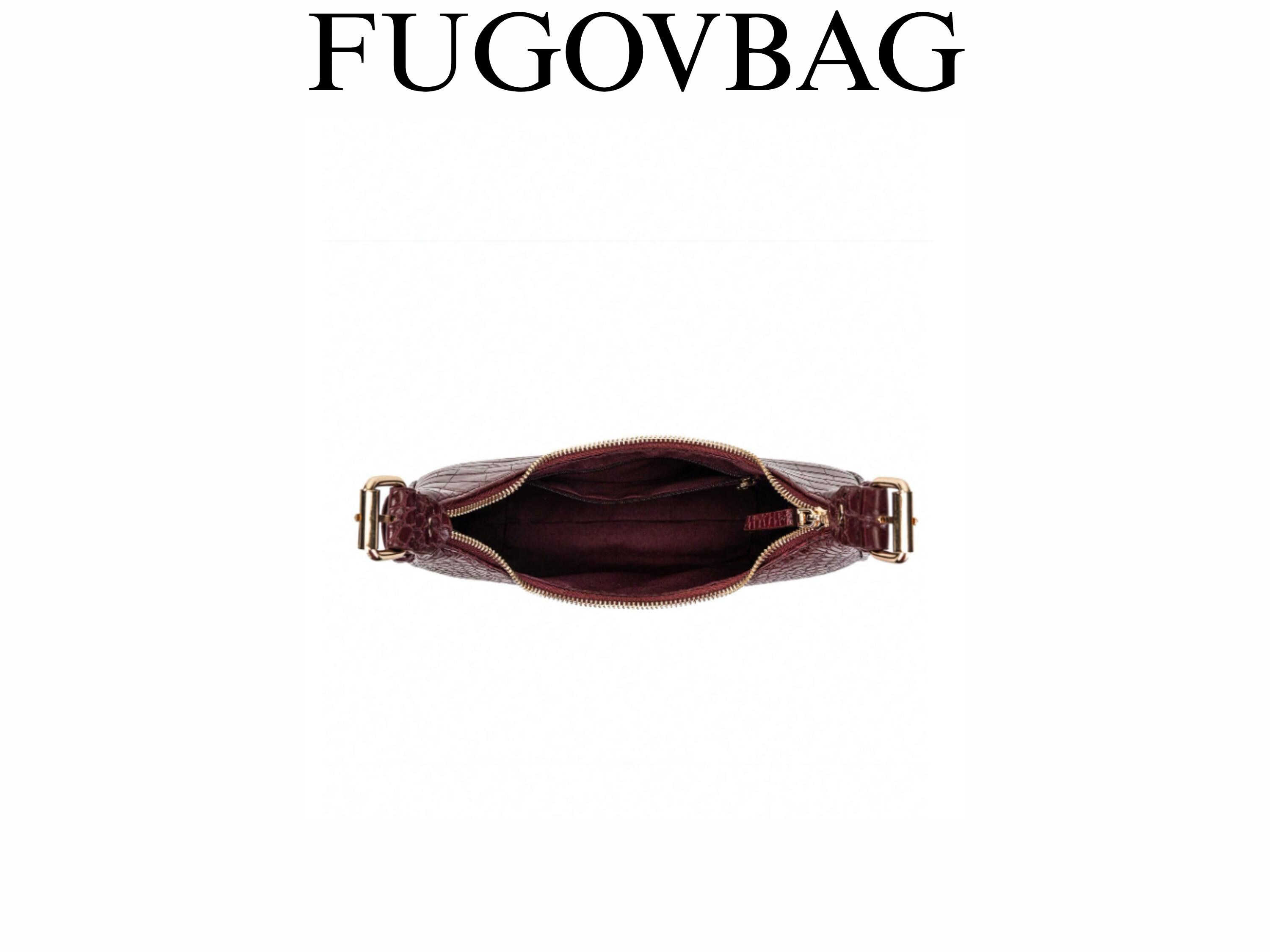 Wine Red Crocodile PU Leather Crescent Bag, Elegant Shoulder