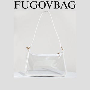 Borsa a tracolla trasparente in PVC da donna, borsa trasparente per gli spostamenti quotidiani, elegante borsa tote trasparente per lavoro, viaggi, concerti ed eventi
