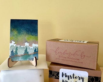 Artwork Mystery Box, Surprise Art Gift, Tiny Art, Mini Landscape Painting, Blind Box, Mini Art Secret Treasure
