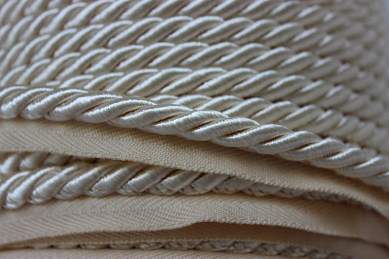 Large Lip Cord Ivory Twisted 38 10mm By The Yard 3-Ply Upholstery Weddings Sewing Quilting Crafts