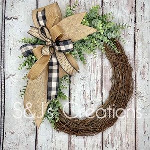 Everyday Wreath, Inside Decor, Farmhouse Wreath, Farmhouse Decor, Everyday Door Decor, Year Round Wreath, Minimalist Wreath,Year Round Decor