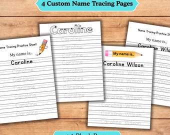 Custom Name Tracing Worksheet Personalized Name Tracing Sheet Printable Preschool Name Tracing Handwriting Practice Sheet Name Trace Sheets