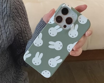 Etui na telefon Kawaii Aesthetic Rabbit do iPhone'a 17 16 15 14 13 12 11 Pro Max, minimalistyczne etui do Samsunga S25 Ultra S24 S23 S22 S21 Google Pixel
