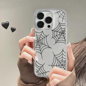 Ästhetische Gruselige Spinnennetz Klare Telefon Fall für iPhone 16 15 14 13 12 11 Pro Max S25 Ultra S24 S23 Halloween Geschenk Nette Herbst Samsung Hüllen