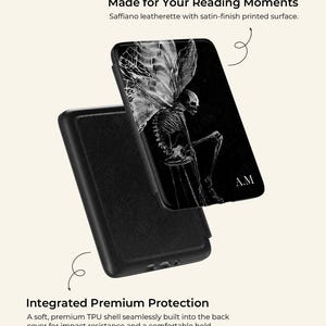 Gothic Fairy Skull Magnetic Kindle Case 7"/6.8"/6" Paperwhite 12th 11th Leather Cover with Strap Dark Grunge Colorsoft Case Book Lover Gift image 8