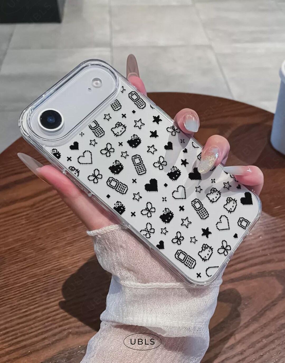 Kawaii Retro Y2k Pixel Art Clear Phone Case for iPhone 17 16 15 14 13 ...