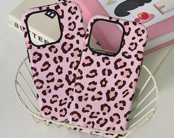 Sött rosa leopardmönstrat telefonskal till iPhone 17 16 15 14 13 12 11 Pro Max djurmönstrat SamsungS25 Ultra S24 S23 S22 S21 Google Pixel-skal
