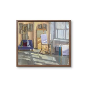 Original painting &quot;Workshop&quot;, interior painting, oil painting, original artwork, wall decor, birthday present, gift for her, house decor