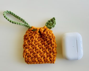Crochet fruit ear pod pouch