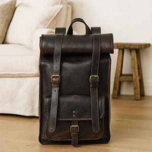 Designer Handmade Leather Backpack Blue – Travel, Gym, Office, Weekender Bag | Convertible Laptop Rucksack for Men & Women Personalized Gift