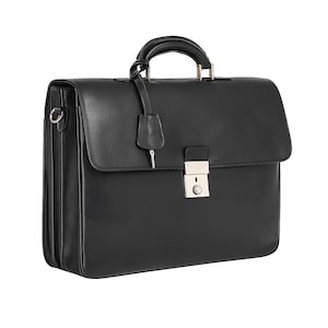 Vintage Leather Professor Doctor Briefcase – Classic Business Attache Bag for Men | Executive Office Laptop Case | Genuine Brown Leather Bag