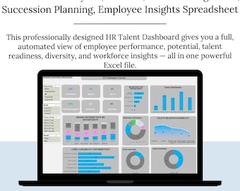 Plantilla definitiva de gestión del talento y cuadrícula de 9 casillas/hoja de cálculo de análisis de rendimiento e información de empleados/plantilla de panel de Excel