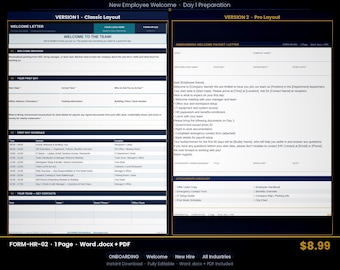 Plantilla de carta de bienvenida para nuevos empleados – Editable en Word y PDF