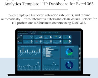 Panel de control de rotación y retención de personal / Seguimiento de salidas de empleados (plantilla de Excel 365)