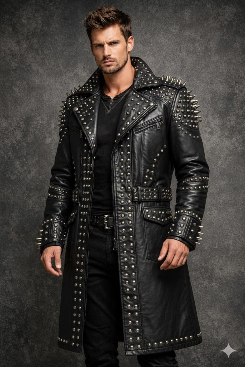 Studded Trench Coat - Etsy Canada