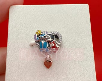 Charm inspirado en Ohana, Lilo y Stitch – Plata de ley 925 – Compatible con pulsera Pandora – Regalo minimalista para niñas y mujeres