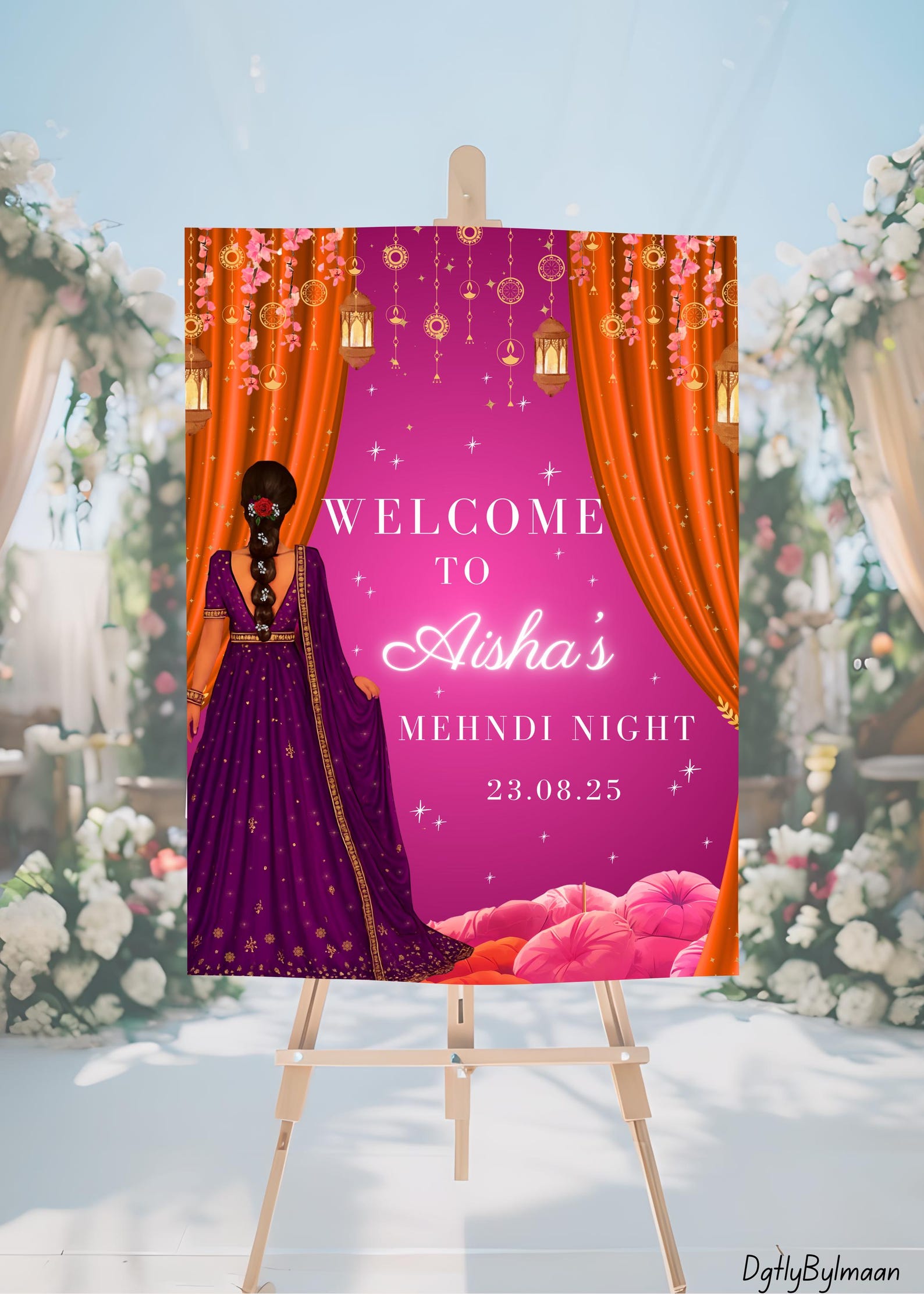 Colourful Mehndi Sign Template,digital Download for Mehndi Sign