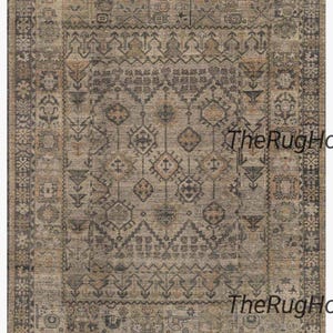 Tappeto in lana neozelandese annodato a mano grigio 9x12, tappeto turco Oushak, tappeto vintage, tappeto contemporaneo in lana fatto a mano per camera da letto, corridoio, soggiorno