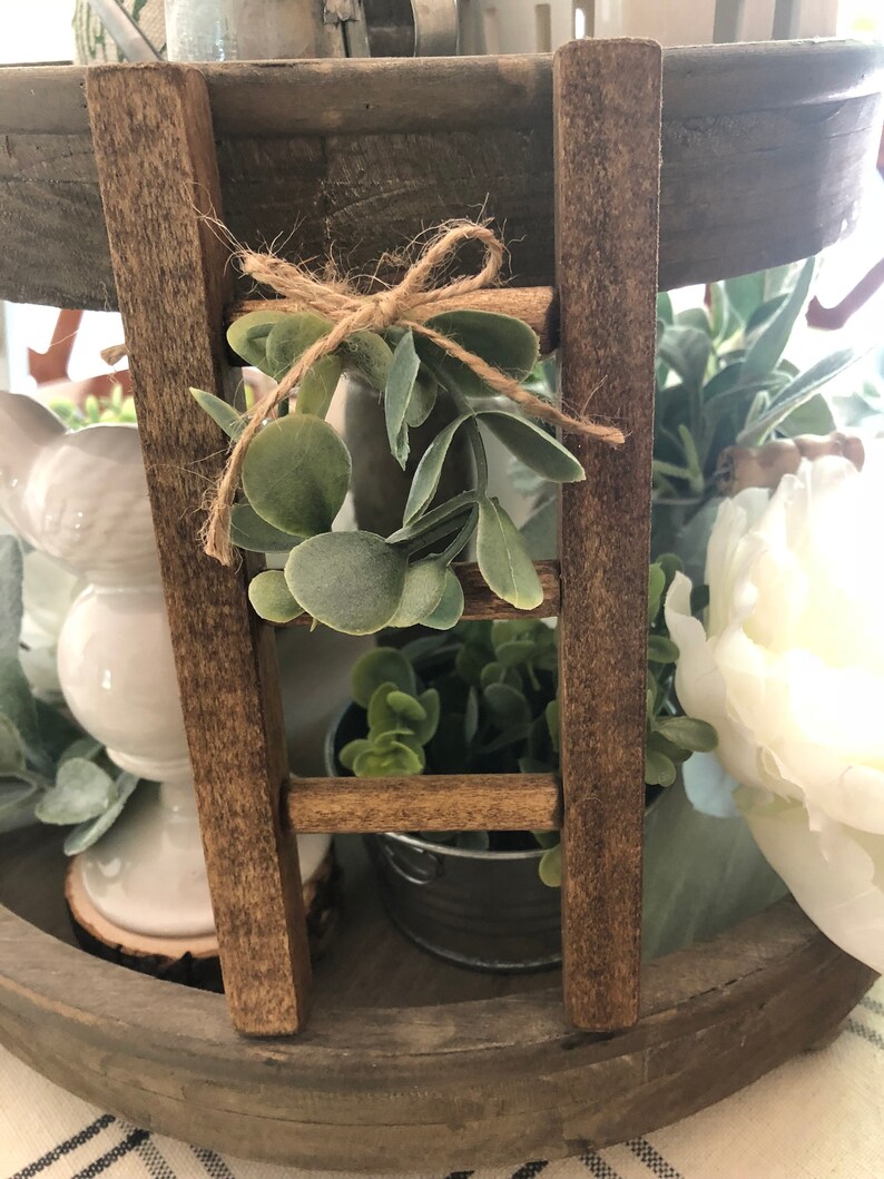 Mini Wooden Ladder Tiered Tray Decor Fall Decor Farmhouse Etsy