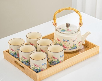 Ceramic Teapot with Handle | Handmade Ceramic Tea Set | Ceramic Teapot | Tea Set for Tea Ceremony | Afternoon Tea Set | Christmas Gift