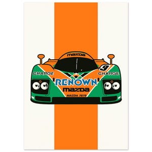 Mazda 787B Minimalist Poster | Le Mans Winning Race Car Wall Art | Retro JDM Motorsport Print | Rotary Engine Racing Decor