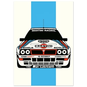 Lancia Delta Integrale Rally Car Minimalist Poster | Group A WRC Legend Wall Art | Retro Motorsport Print | Classic Rally Decor