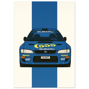 Subaru Impreza Rally Car Minimalist Poster | WRC Champion Wall Art | Colin McRae Tribute Print | JDM Motorsport Decor