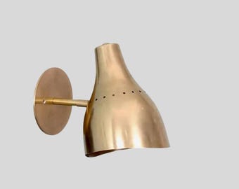 Modern Brass Wall Sconce – Mid Century Cylinder Light Fixture, Indoor Lighting  Cone Wall Lamp Handmade Brass Fixture