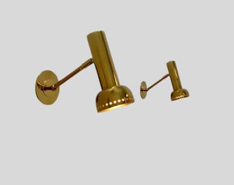 Aplique de pared de latón moderno de mediados de siglo, lámpara de brazo oscilante ajustable, lámpara de pared dorada para comedor, sala de estar, dormitorio o cocina.