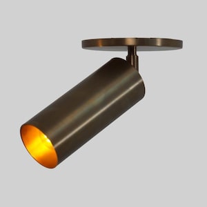 Mid Century Style Single Bulb Shade Ceiling Brass Wall Sconce Semi Flush Mount Black Brass Finish Bedroom Lights Fixture
