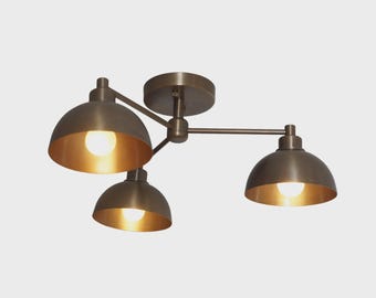 Industrielle 3-Licht-Deckenleuchte, moderne verstellbare Arm-Unterputz-Leuchte Metallkuppelschirme, zeitgenössische leichte Bauernhaus-Küchenbeleuchtung