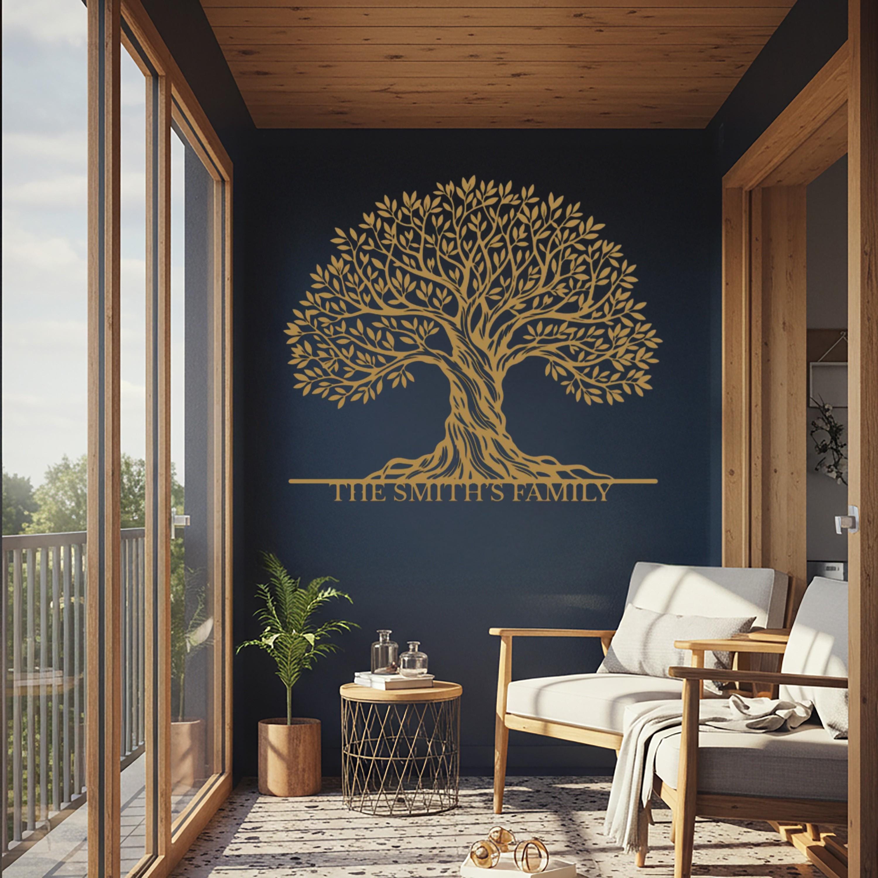 Personalized Family Tree Metal Wall Art, Custom Tree of Life Decor - Etsy