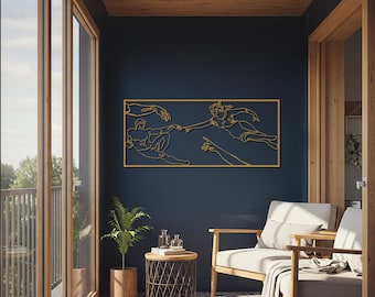 Creation of Adam Metal Wall Art, Modern Minimalist Sculpture