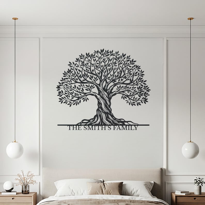 Personalized Family Tree Metal Wall Art, Custom Tree of Life Decor - Etsy