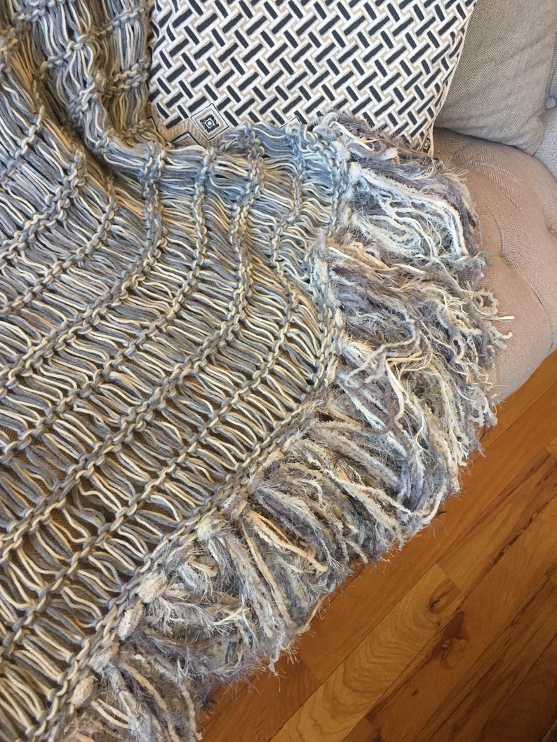 Afghan Cream and Grey Throw Blanket Grey and Cream Blanket Etsy